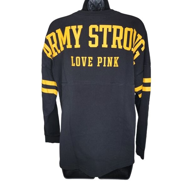 Victoria Secret "Army Strong Love Pink"  Long Sleeve Crew Neck Pullover Shirt Sm - Picture 2 of 5